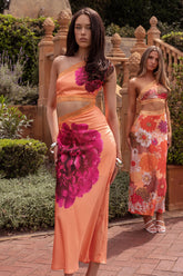 Mahli One-Shoulder Cut-Out Maxi Dress Orange